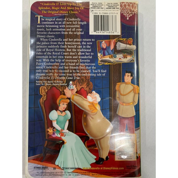 Walt Disney’s Cinderella II 2 Dreams Come True (VHS, 2002) - Picture 5 of 7